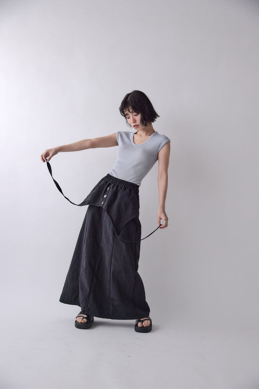 Double Wrap Button Skirt