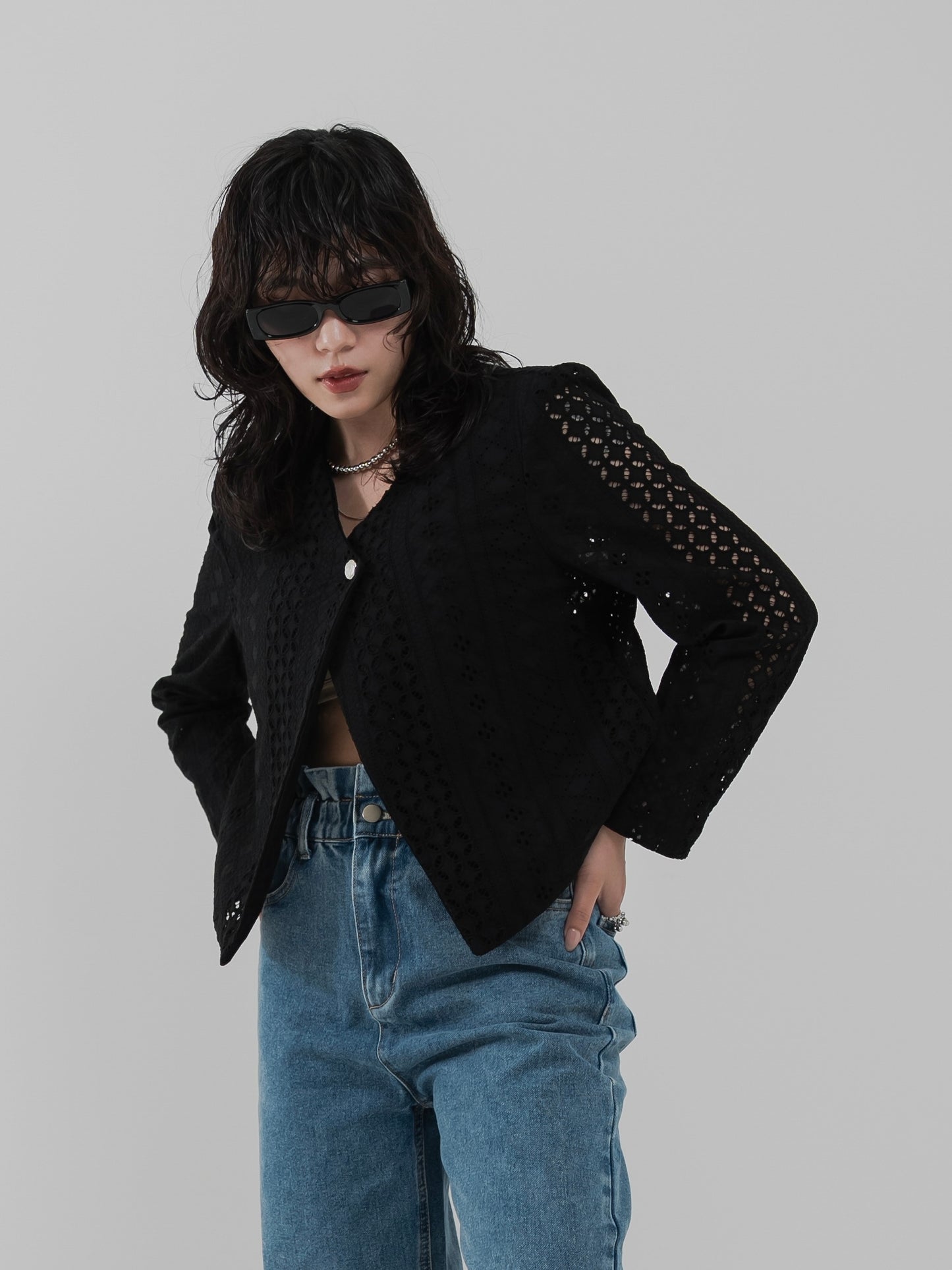 Embroidered lace jacket