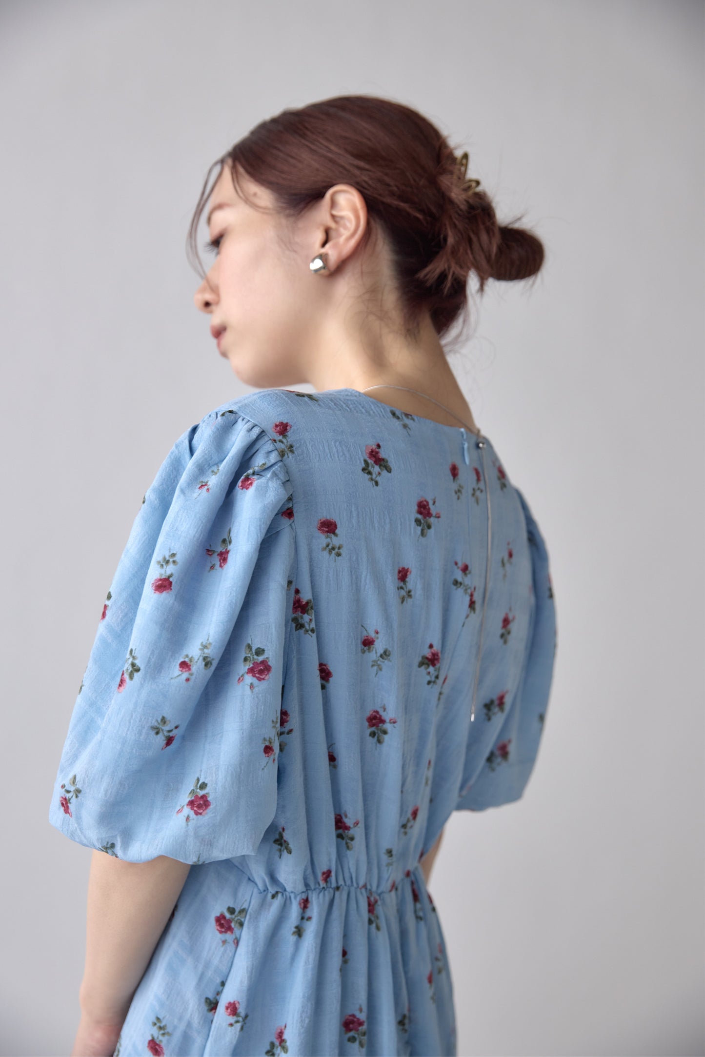 Classic Floral Puff Dress