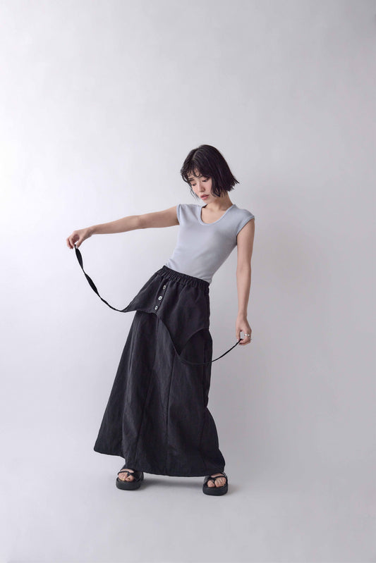 Double Wrap Button Skirt