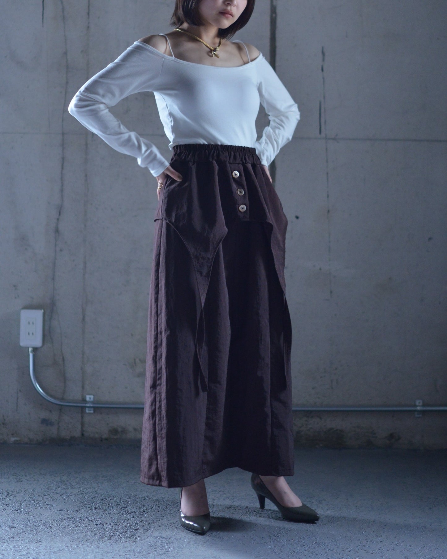 Double Wrap Button Skirt