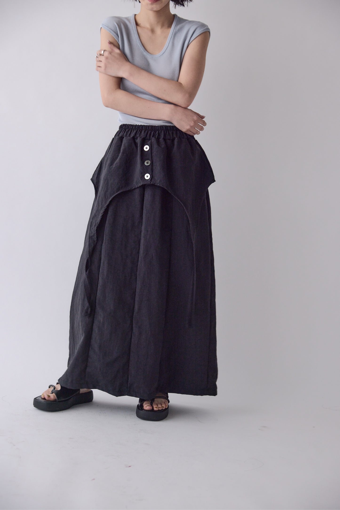 Double Wrap Button Skirt