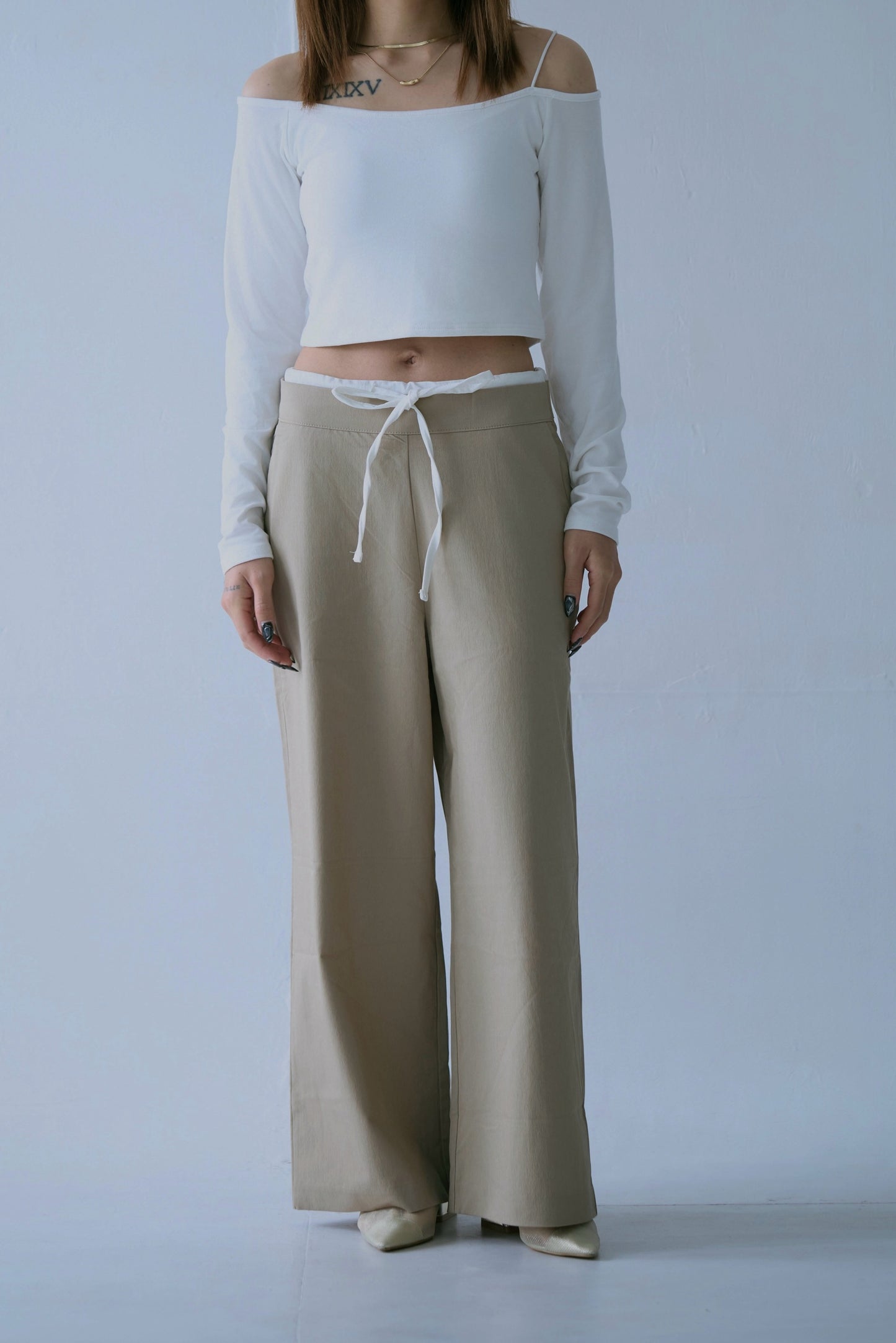 Waist Layered Slacks Pants