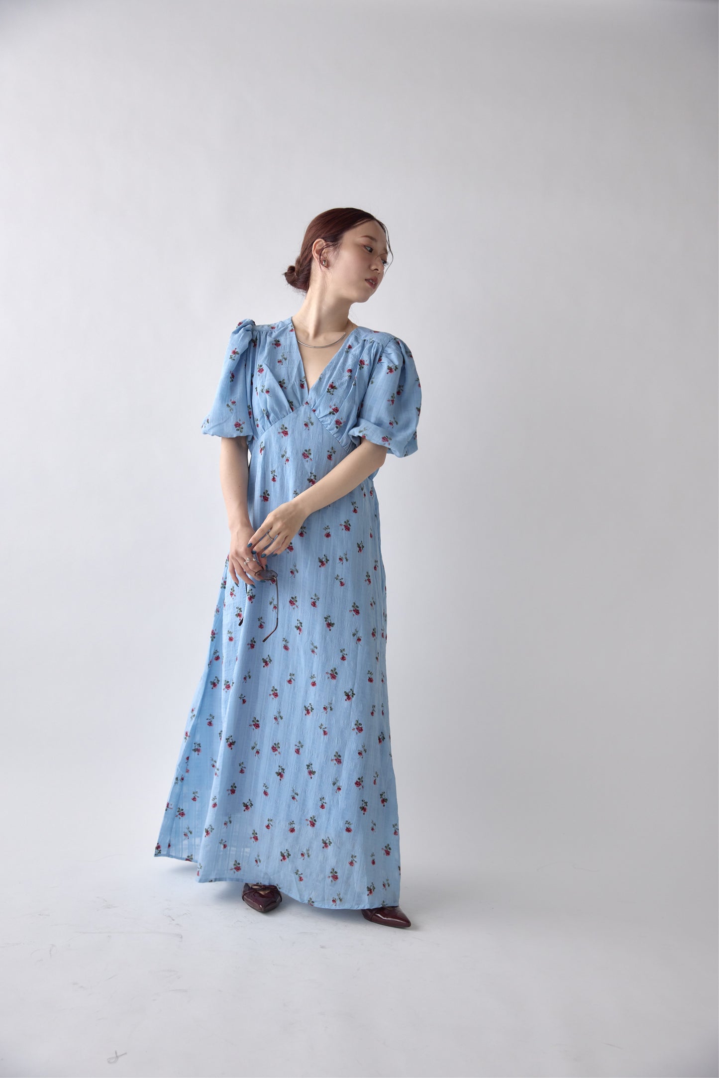 Classic Floral Puff Dress