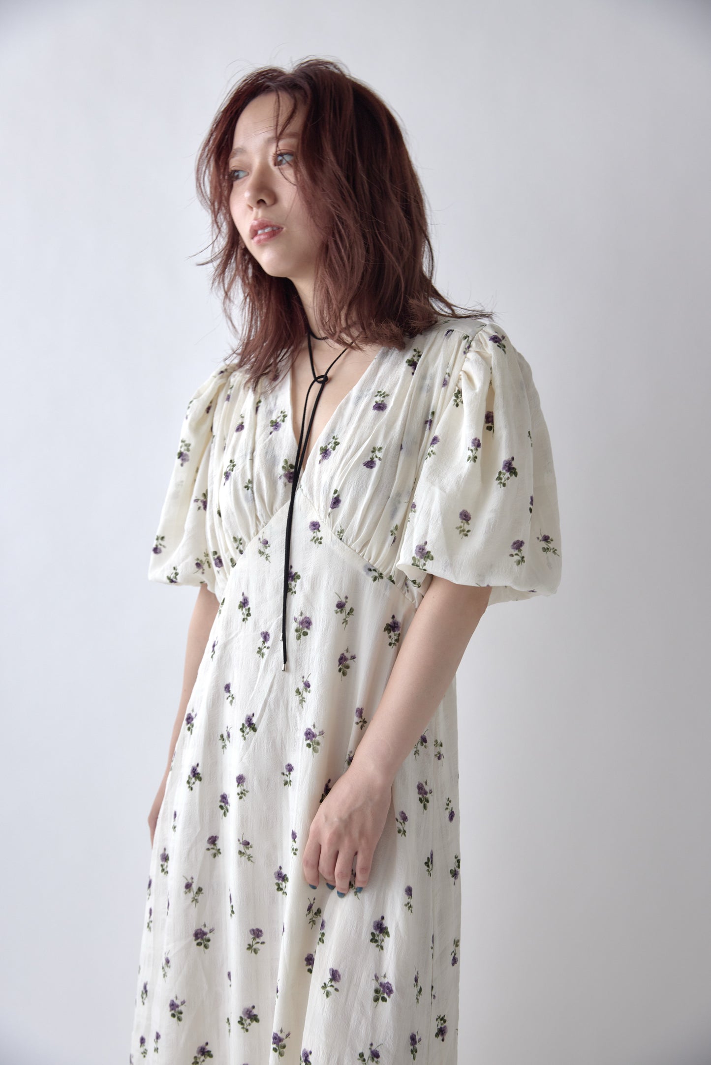 Classic Floral Puff Dress