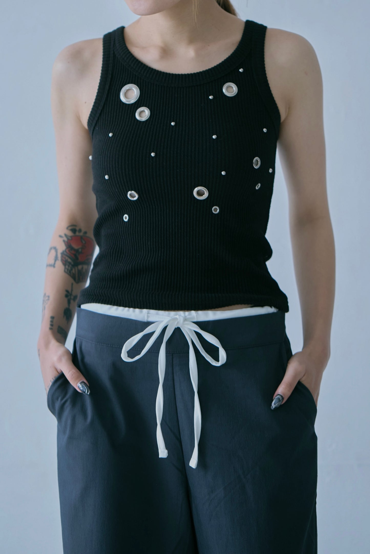 Waist Layered Slacks Pants