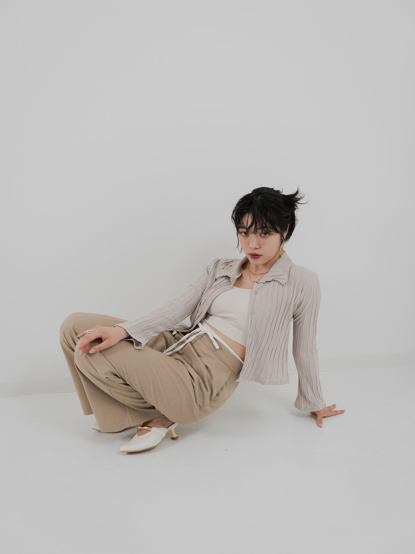 Striped Pleated Shirt