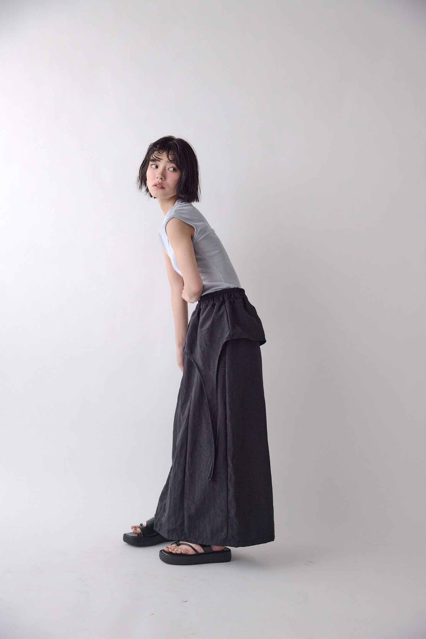 Double Wrap Button Skirt