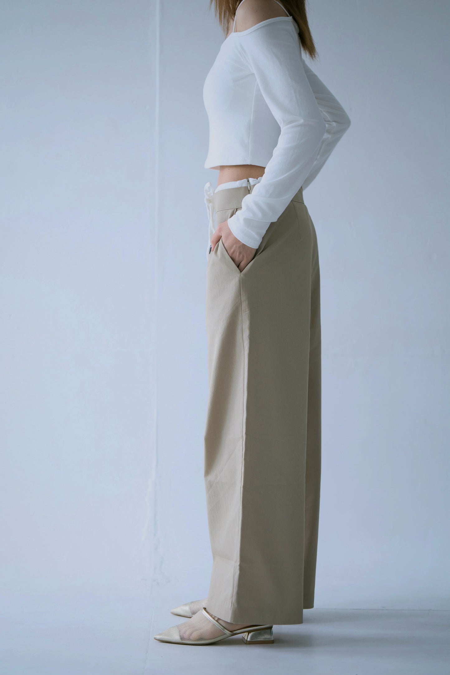 Waist Layered Slacks Pants