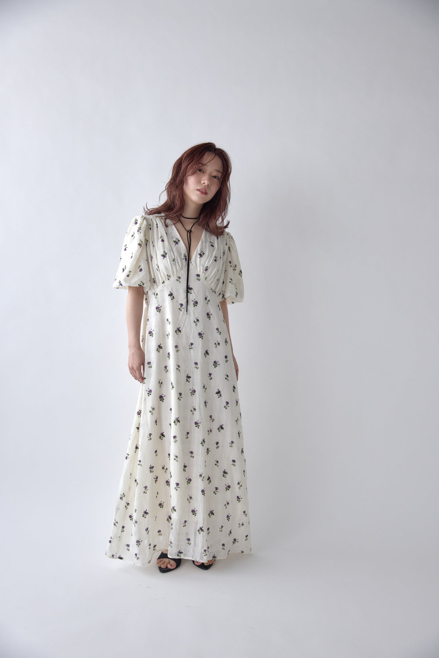 Classic Floral Puff Dress