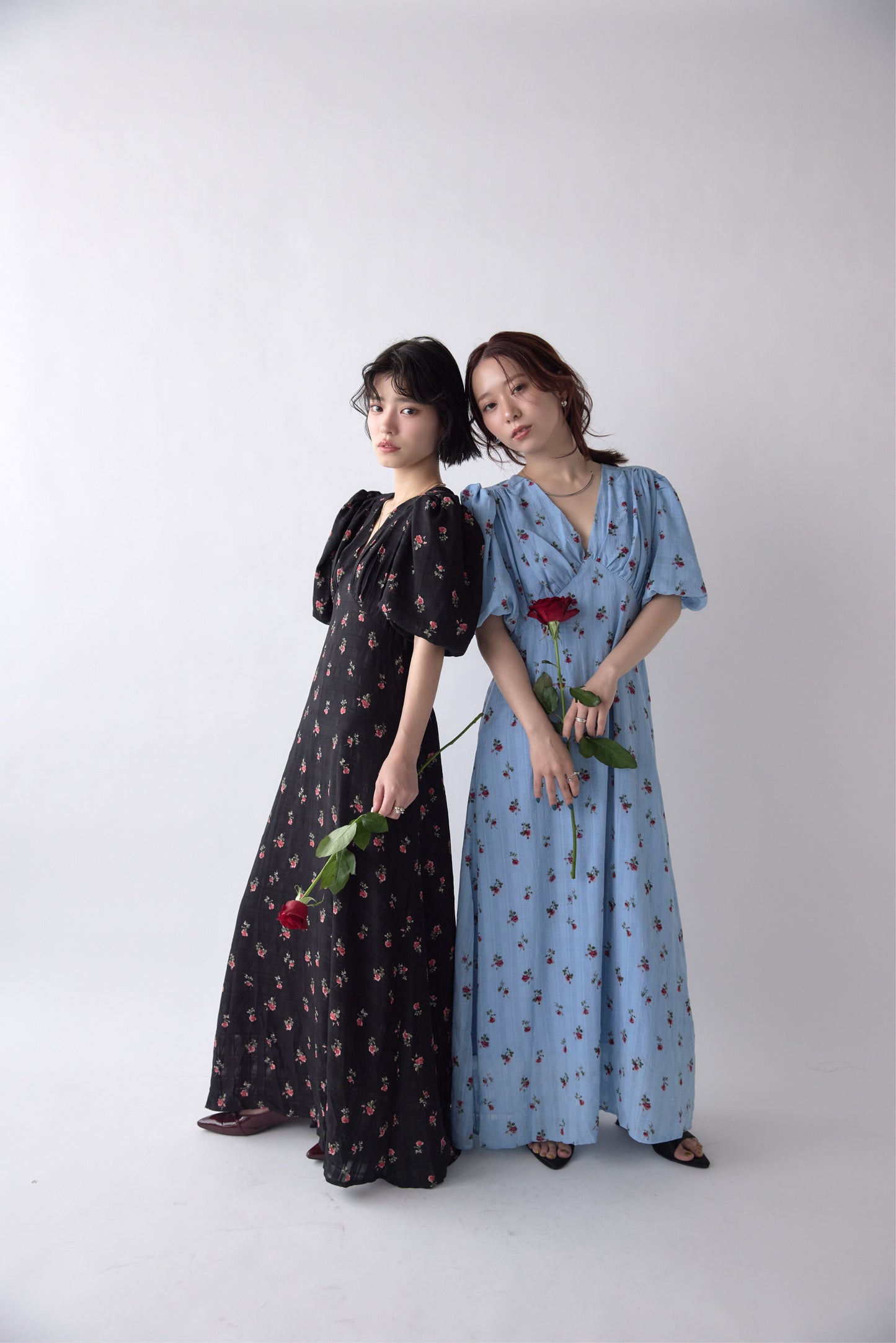 Classic Floral Puff Dress