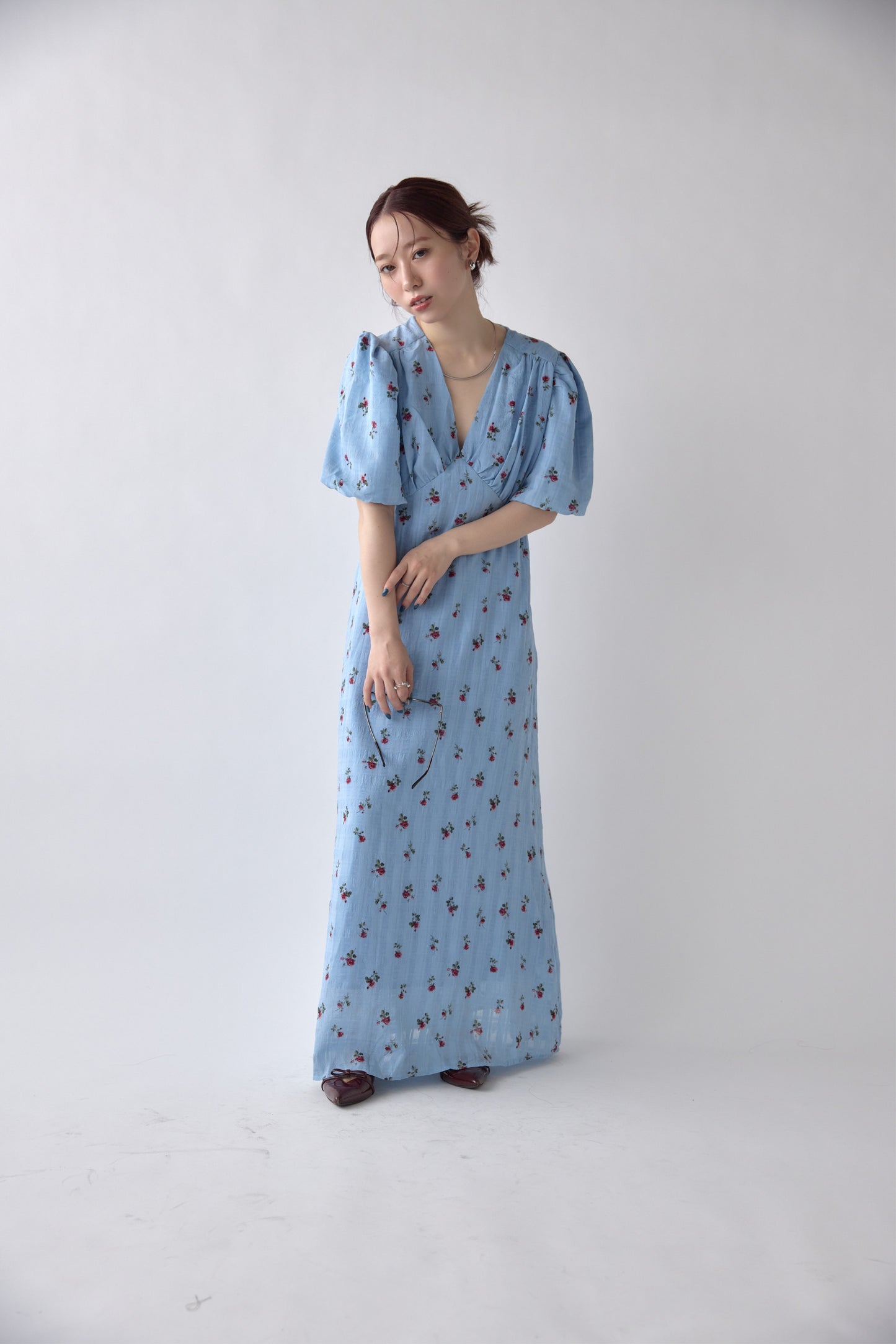 Classic Floral Puff Dress